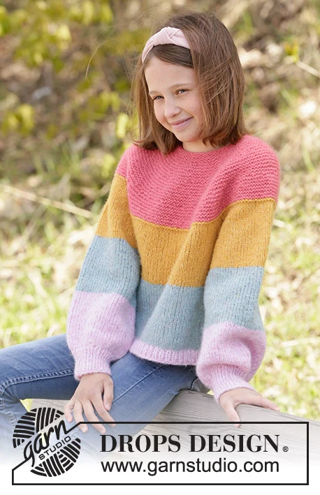 34-23 Candy Bar Jumper by DROPS Design