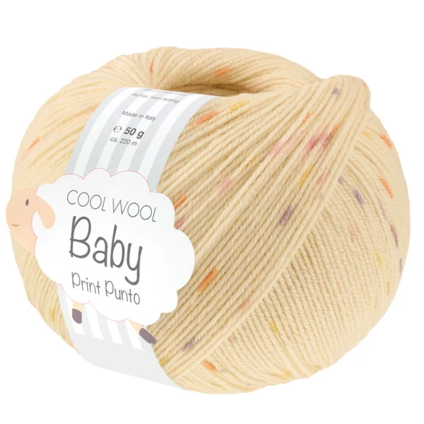 Lana Grossa Cool Wool Baby 375 Bleggul/Gul/Orange/Lilla/Rosa
