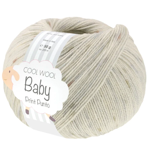 Lana Grossa Cool Wool Baby 376 Sølvgrå/Taupe/Lysegrå