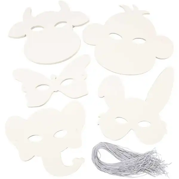 Masker, dyr, Hvid 100 stk
