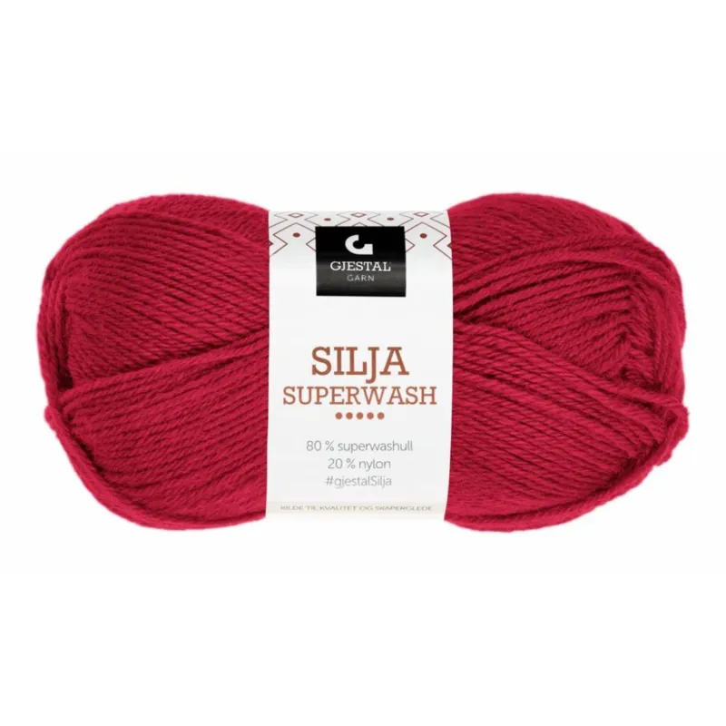 Gjestal Silja Superwash 309 Valmuerød