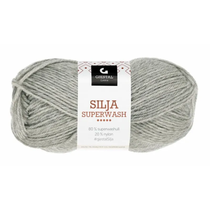 Gjestal Silja Superwash 303 Lys grå meleret