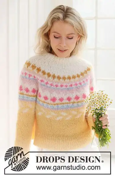 231-55 Lemon Meringue Sweater by DROPS Design