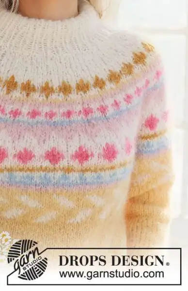 231-55 Lemon Meringue Sweater by DROPS Design