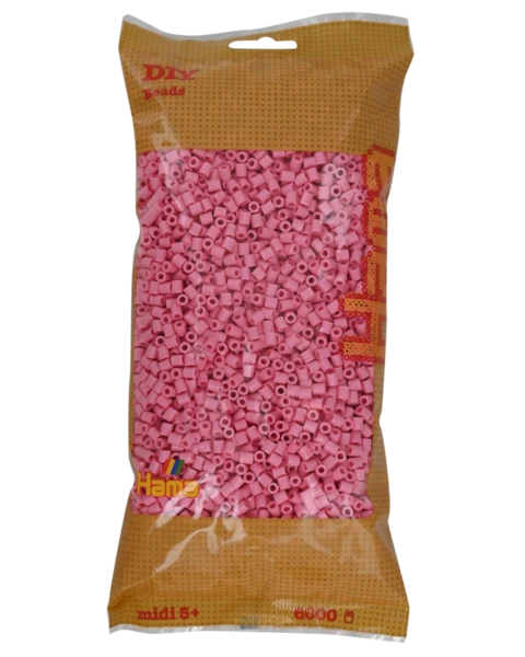 Hama Midi Perler, Ensfarvet, 6000 stk 205-06 Pink
