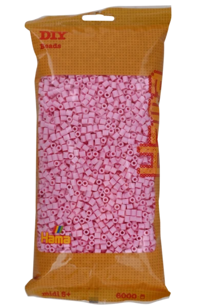 Hama Midi Perler, Ensfarvet, 6000 stk 205-95 Pastel rosa