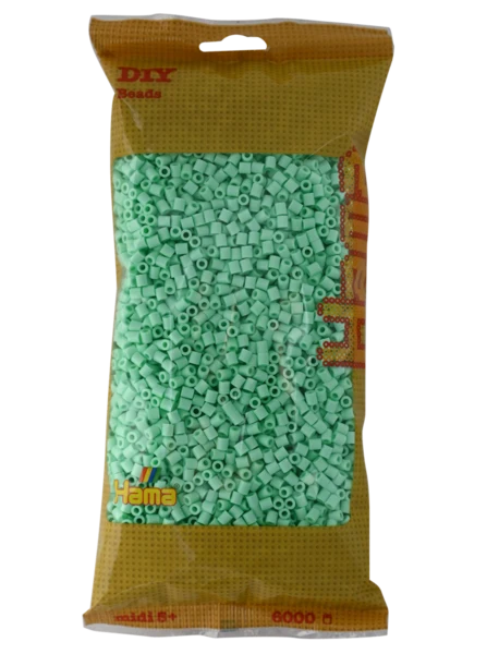 Hama Midi Perler, Ensfarvet, 6000 stk 205-98 Pastel mint