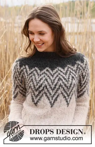 235-4 Inverted Peaks Sweater by DROPS Design