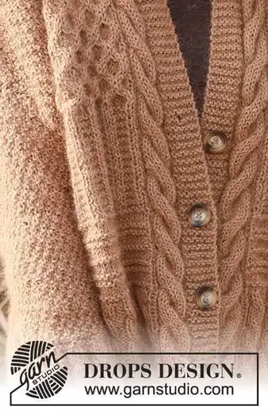 235-2 Cracked Walnuts Jacket by DROPS Design