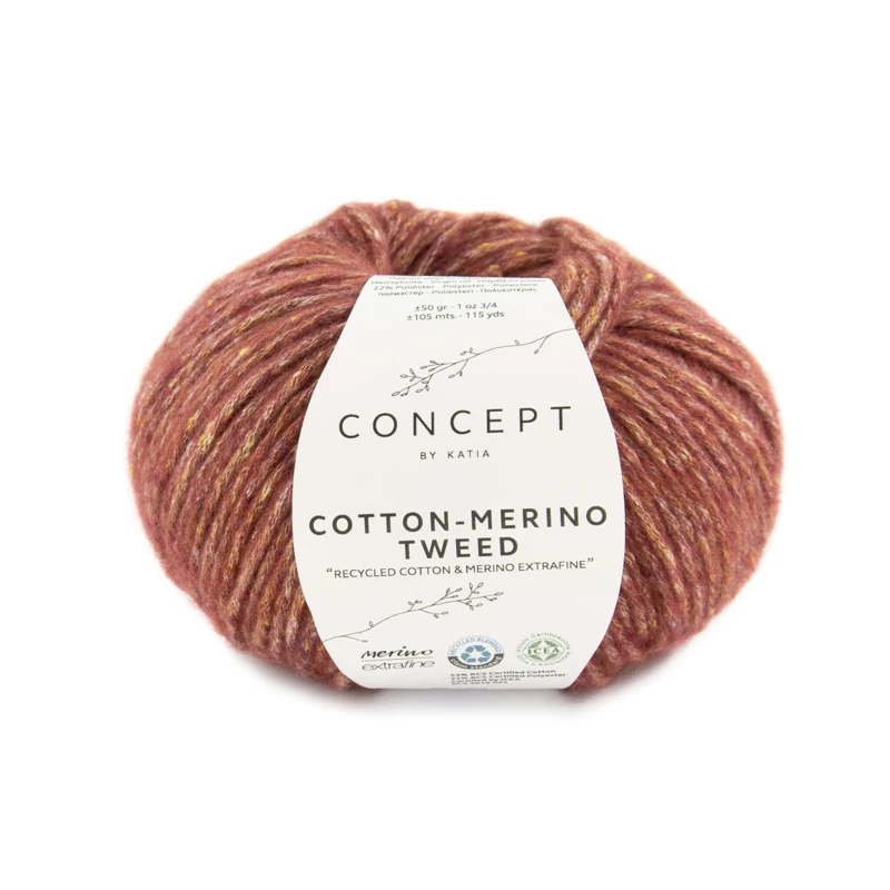 Katia Cotton-Merino Tweed 500 Rød