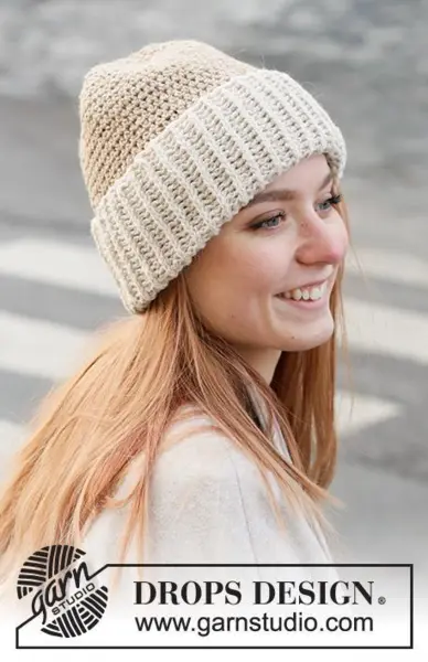 234-29 Peanut Butter Cookie Hat by DROPS Design