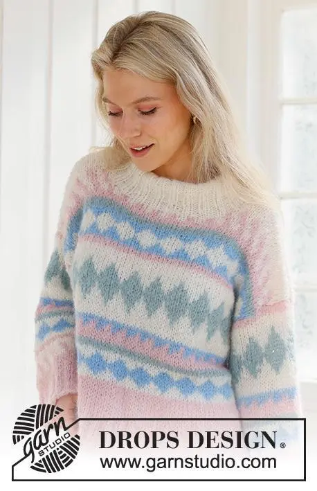 231-60 Berries and Cream Sweater by DROPS Design