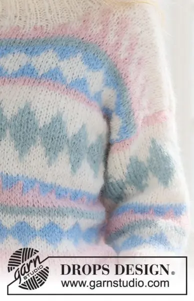 231-60 Berries and Cream Sweater by DROPS Design