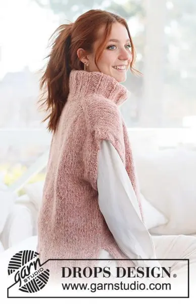 237-3 Pink Salt Vest by DROPS Design