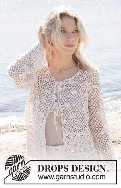 240-4 Shell Seeker Cardigan by DROPS Design
