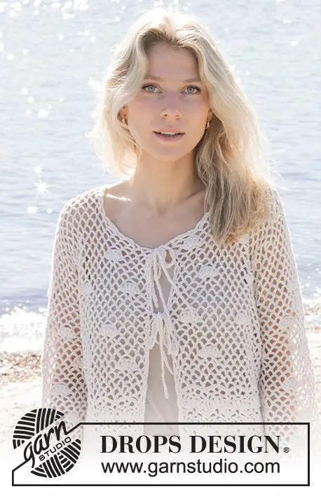240-4 Shell Seeker Cardigan by DROPS Design