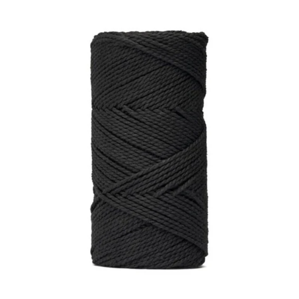 LindeHobby Macrame Lux, Knyttegarn, 2 mm 03 Sort