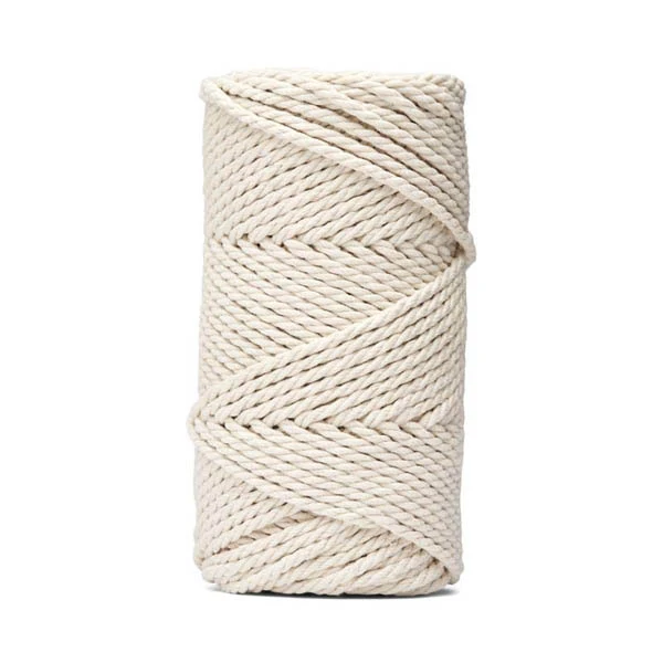 LindeHobby Macrame Lux, Knyttegarn, 4 mm Naturhvid