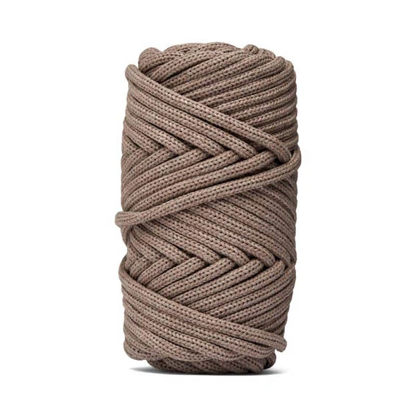 LindeHobby Macrame Lux, Flettet knyttegarn, 6 mm Mørk beige