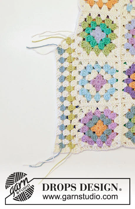241-27 Garden Squares Cardigan by DROPS Design