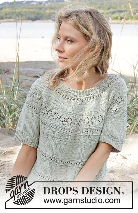 239-26 Green Grove Tee by DROPS Design
