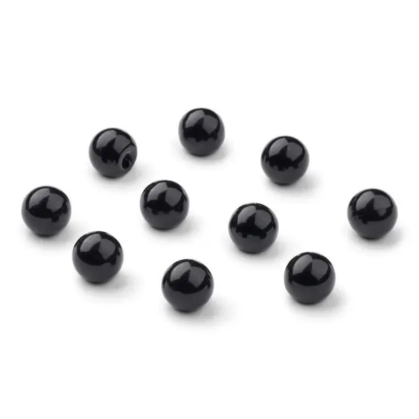 HobbyArts Perleknapper, Sort, 12 mm, 10 stk