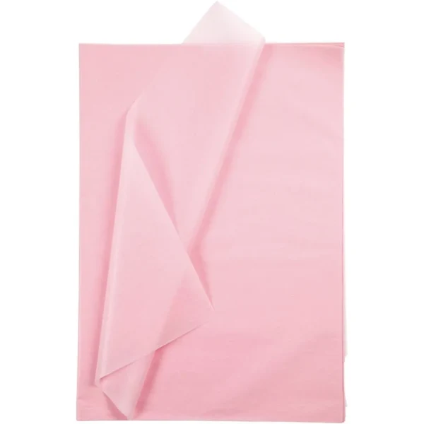 Silkepapir, 10 Ark, 50x70 cm Lys rosa