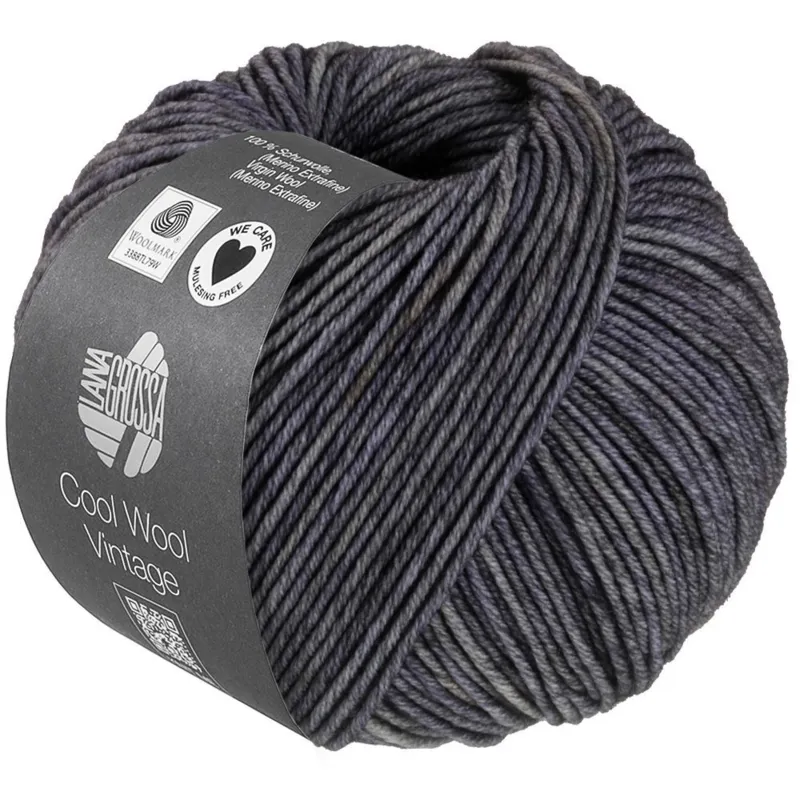 Lana Grossa Cool Wool Vintage 91 Mørkegrå