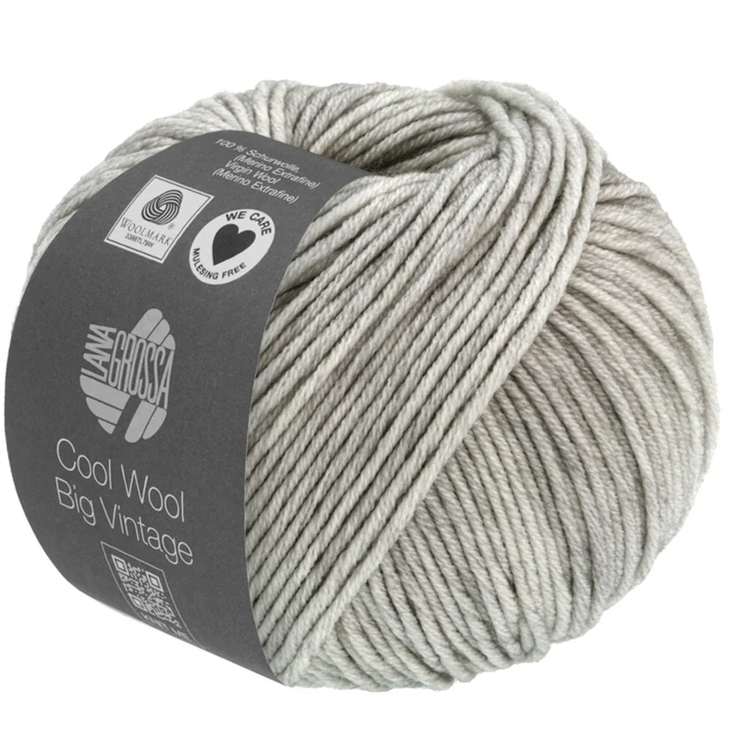 Lana Grossa Cool Wool Big Vintage 69 Lys grå