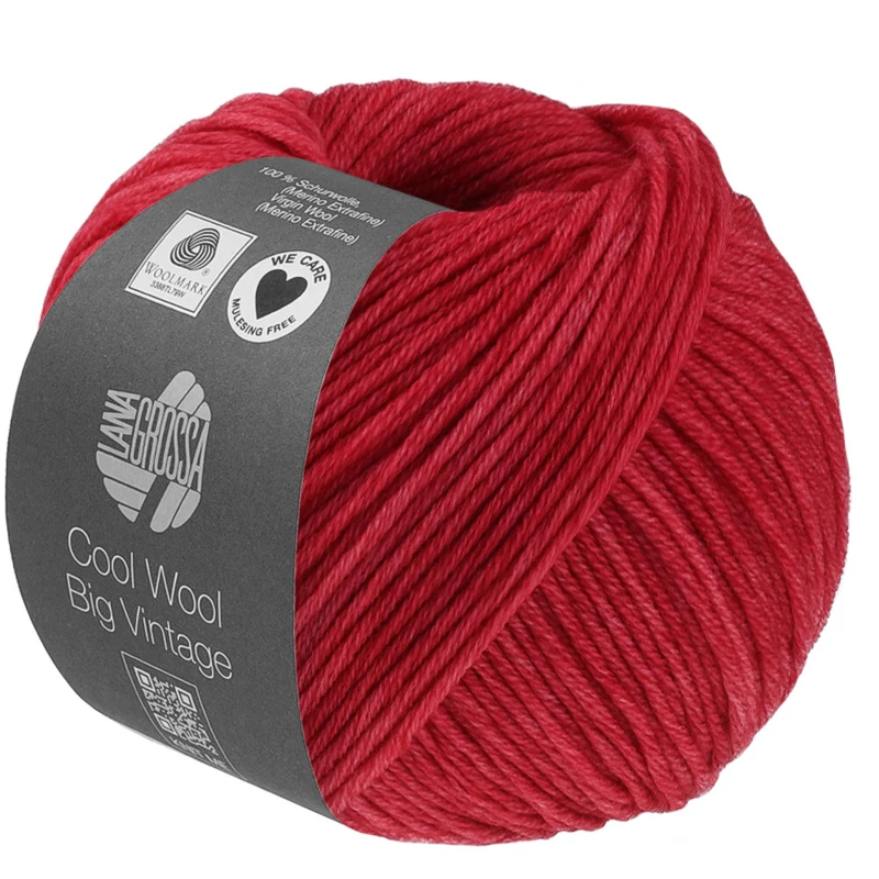 Lana Grossa Cool Wool Big Vintage 95 Rød
