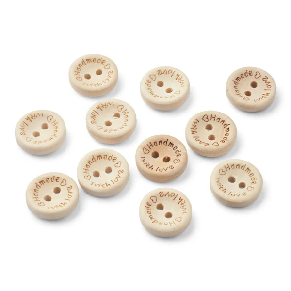 LindeHobby Handmade with Love, Knapper, 15 mm, 10 stk