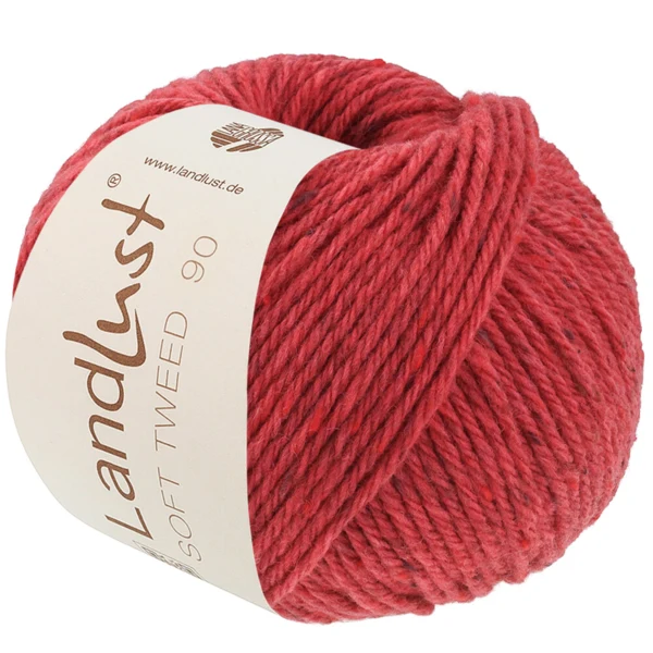 Lana Grossa Landlust Soft Tweed 90 32 Jordbærrød meleret