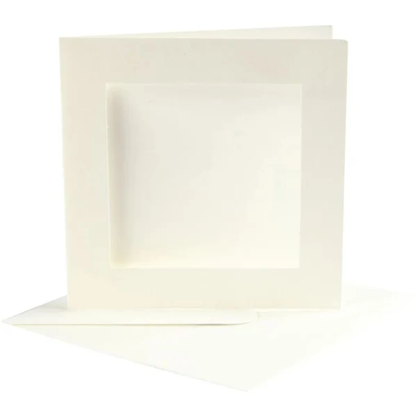 Passepartoutkort med kuvert, 12,5x12,5 cm, 13,5x13,5 cm