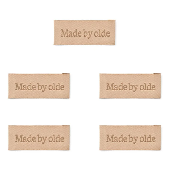LindeHobby Labels Made By (6 cm x 2 cm), Natur, 5 stk