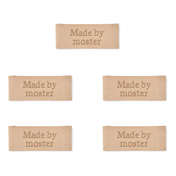 LindeHobby Labels Made By (6 cm x 2 cm), Natur, 5 stk