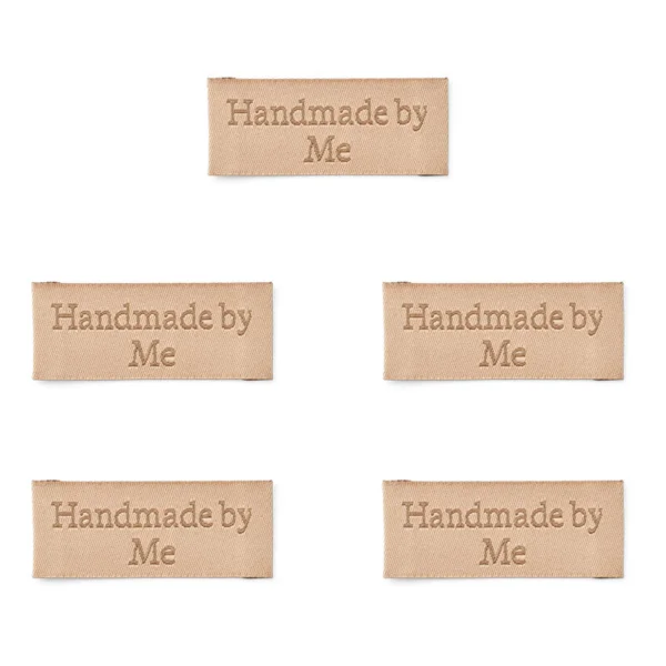 LindeHobby Labels Made By (6 cm x 2 cm), Natur, 5 stk