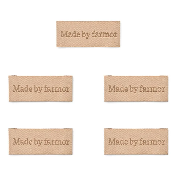 LindeHobby Labels Made By (6 cm x 2 cm), Natur, 5 stk
