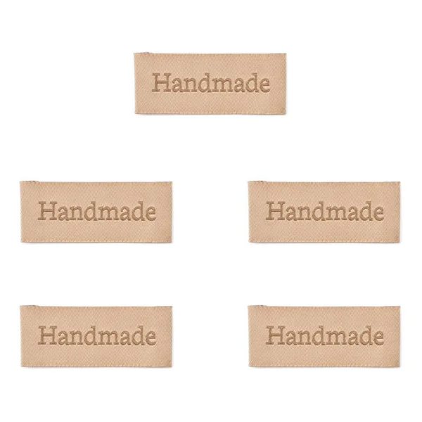 LindeHobby Labels Made By (6 cm x 2 cm), Natur, 5 stk