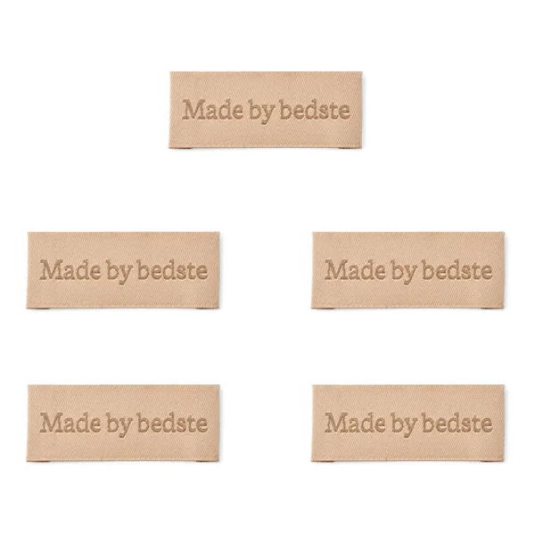 LindeHobby Labels Made By (6 cm x 2 cm), Natur, 5 stk