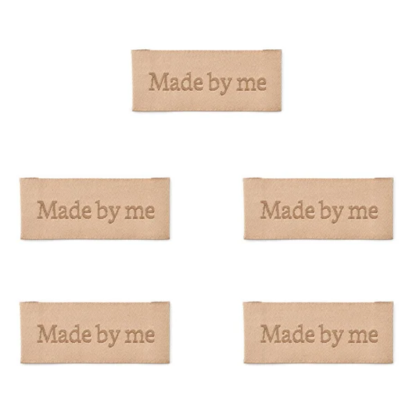 LindeHobby Labels Made By (6 cm x 2 cm), Natur, 5 stk