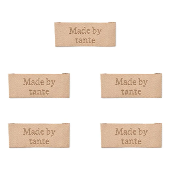 LindeHobby Labels Made By (6 cm x 2 cm), Natur, 5 stk