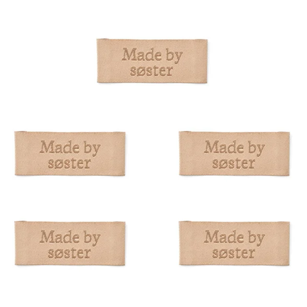 LindeHobby Labels Made By (6 cm x 2 cm), Natur, 5 stk