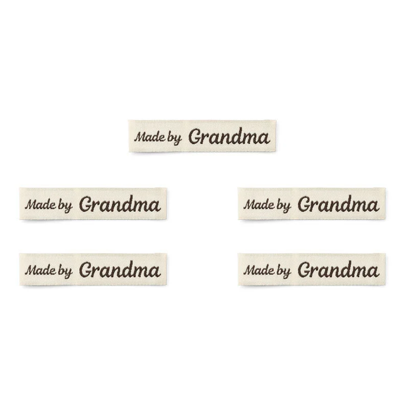 LindeHobby Made By Label (7 cm x 1 cm), Natur, 5 stk Made by Grandma