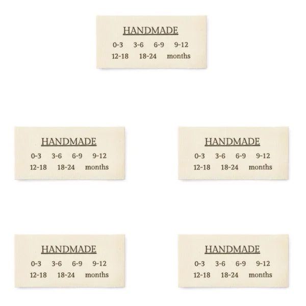 LindeHobby Handmade Med Størrelser Label (6 cm x 3 cm), 5 stk
