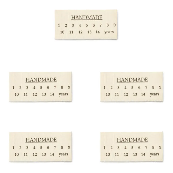 LindeHobby Handmade Med Størrelser Label (6 cm x 3 cm), 5 stk