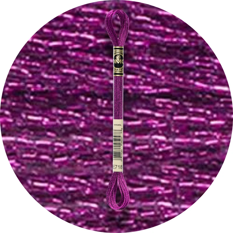 DMC Mouliné Light Effects E718 Metallisk rosemagenta