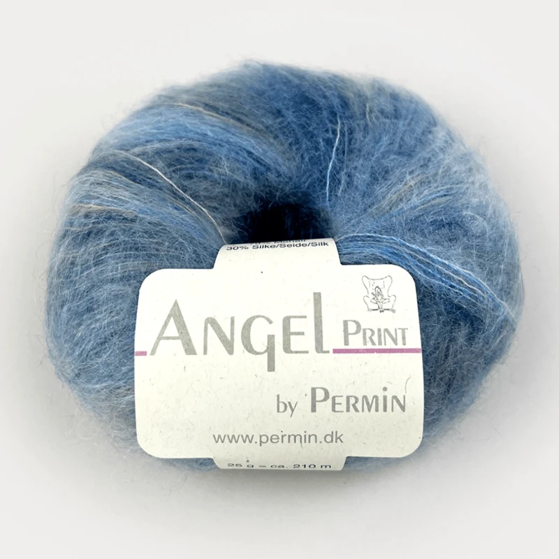 Permin Angel Print 58 Gylden/Blå