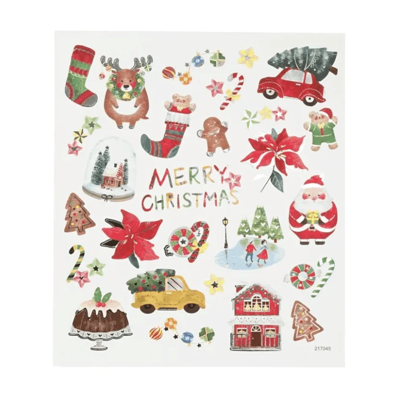Stickers, Jul, 15 x 16.5 cm, 1 ark Alt til jul