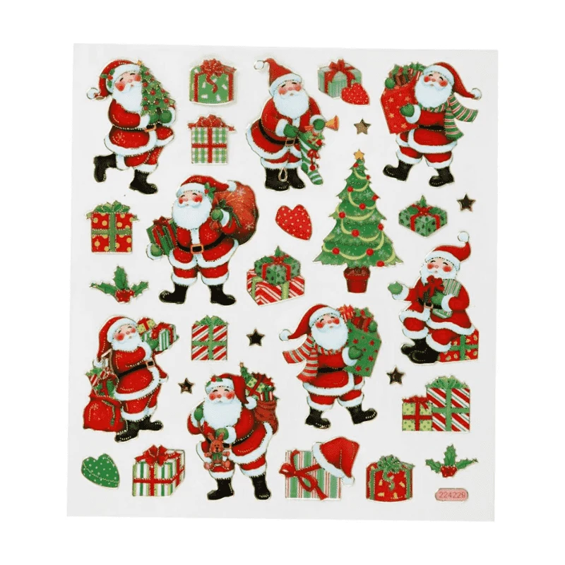Stickers, Jul, 15 x 16.5 cm, 1 ark Klassiske julefigurer