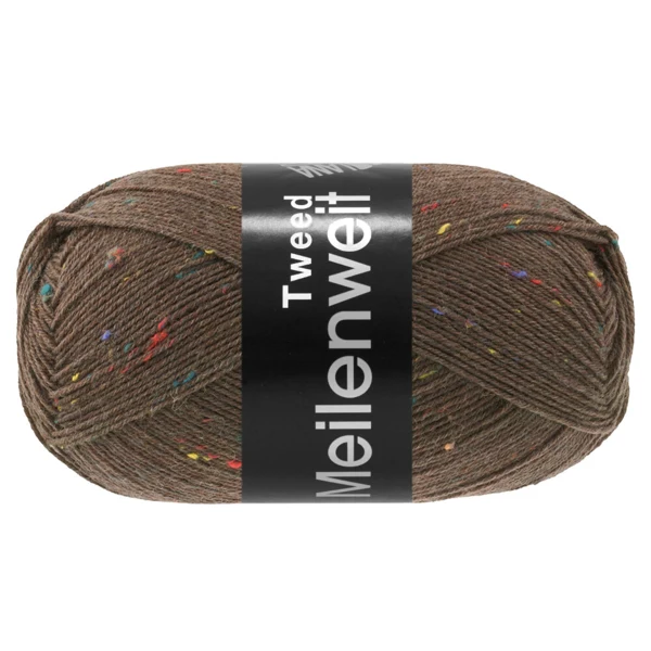 Lana Grossa Meilenweit 100 Tweed 184 Mørkebrun